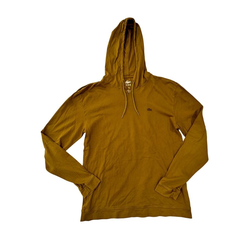 Lacoste Devanlay Men's Cotton Pullover Hoodie Sz 4/M Mustard Olive Preppy French - Picture 3 of 13